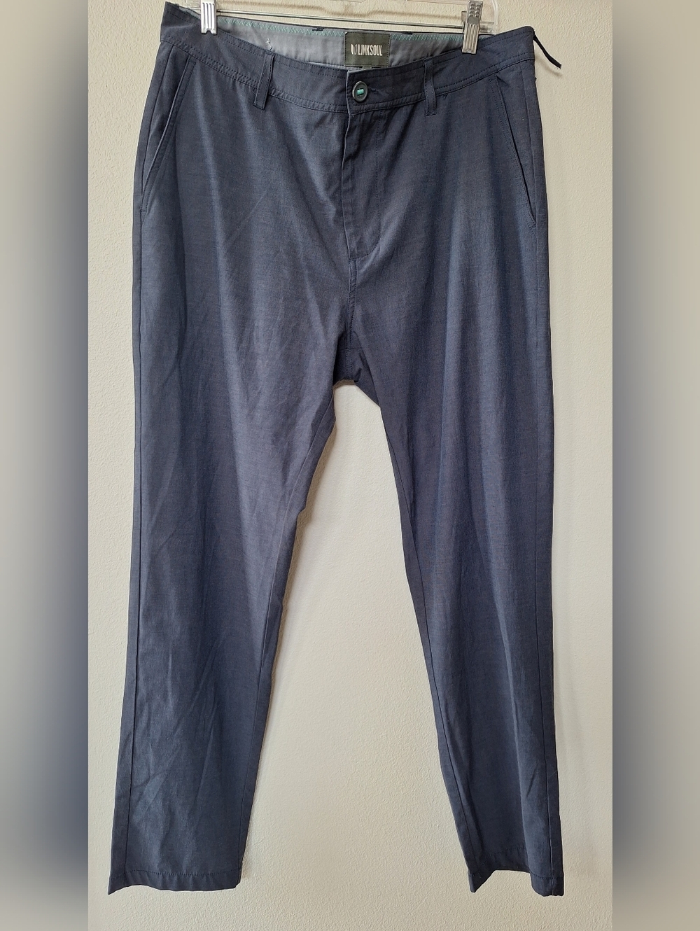Linksoul Boardwalker Chino Pants Mens 35Sx30 Blue Golf Performance Lightweight